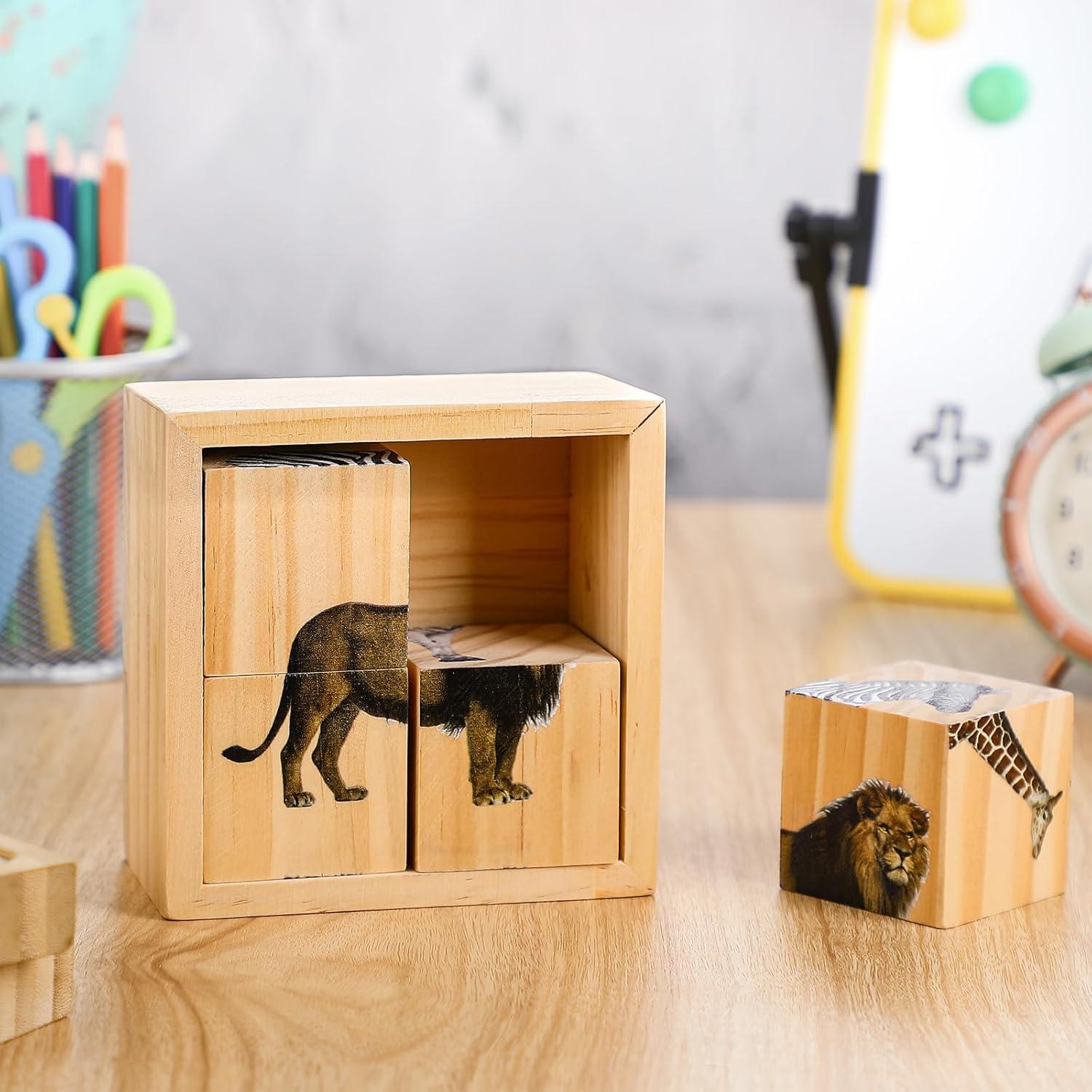 Juego de Rompecabezas de Animales de Madera Soulchen 6 en 1