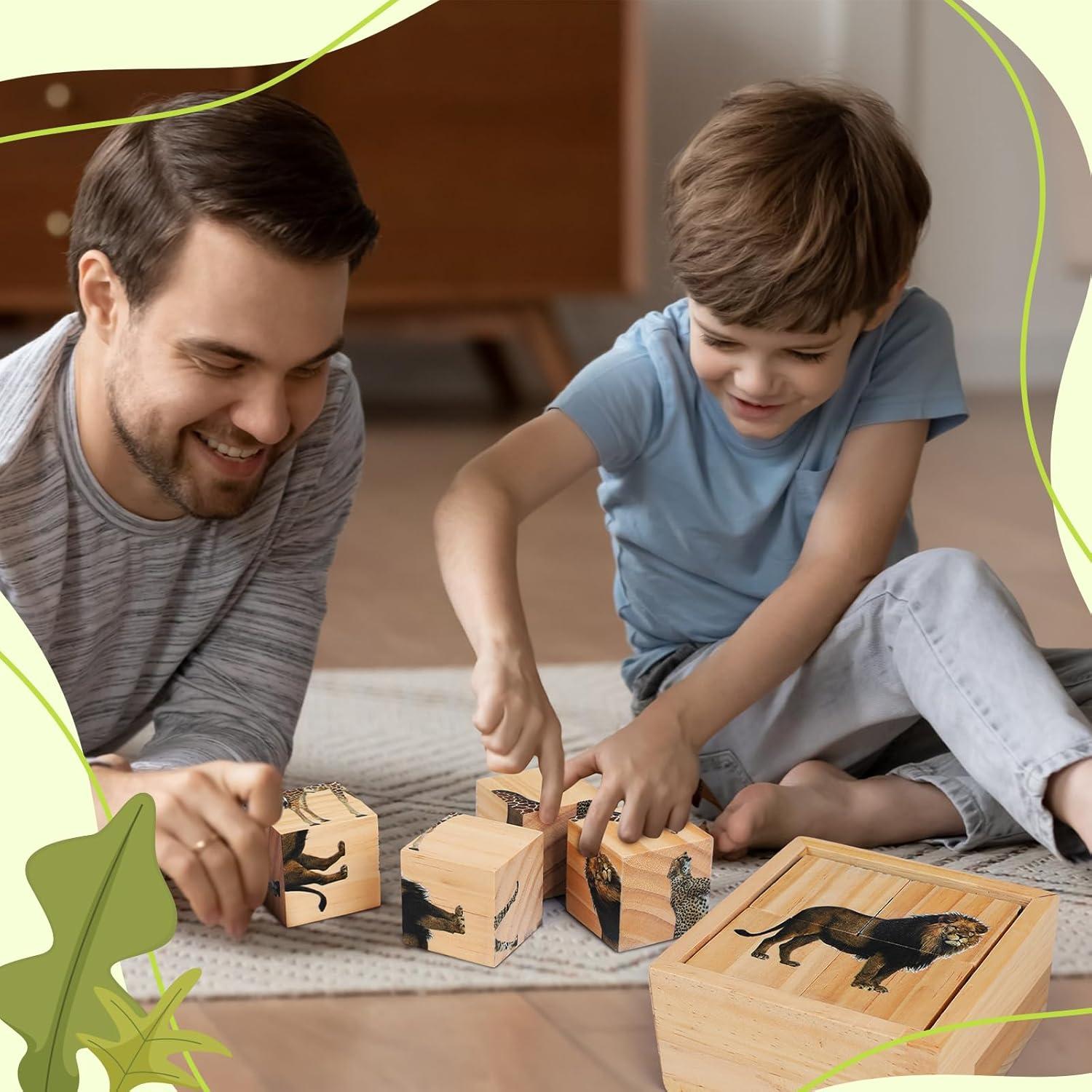 Juego de Rompecabezas de Animales de Madera Soulchen 6 en 1