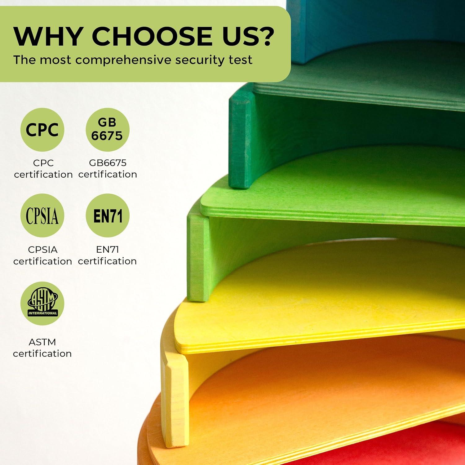 Juego de Apilamiento Semicircular de Madera AVDAR 11 Piezas