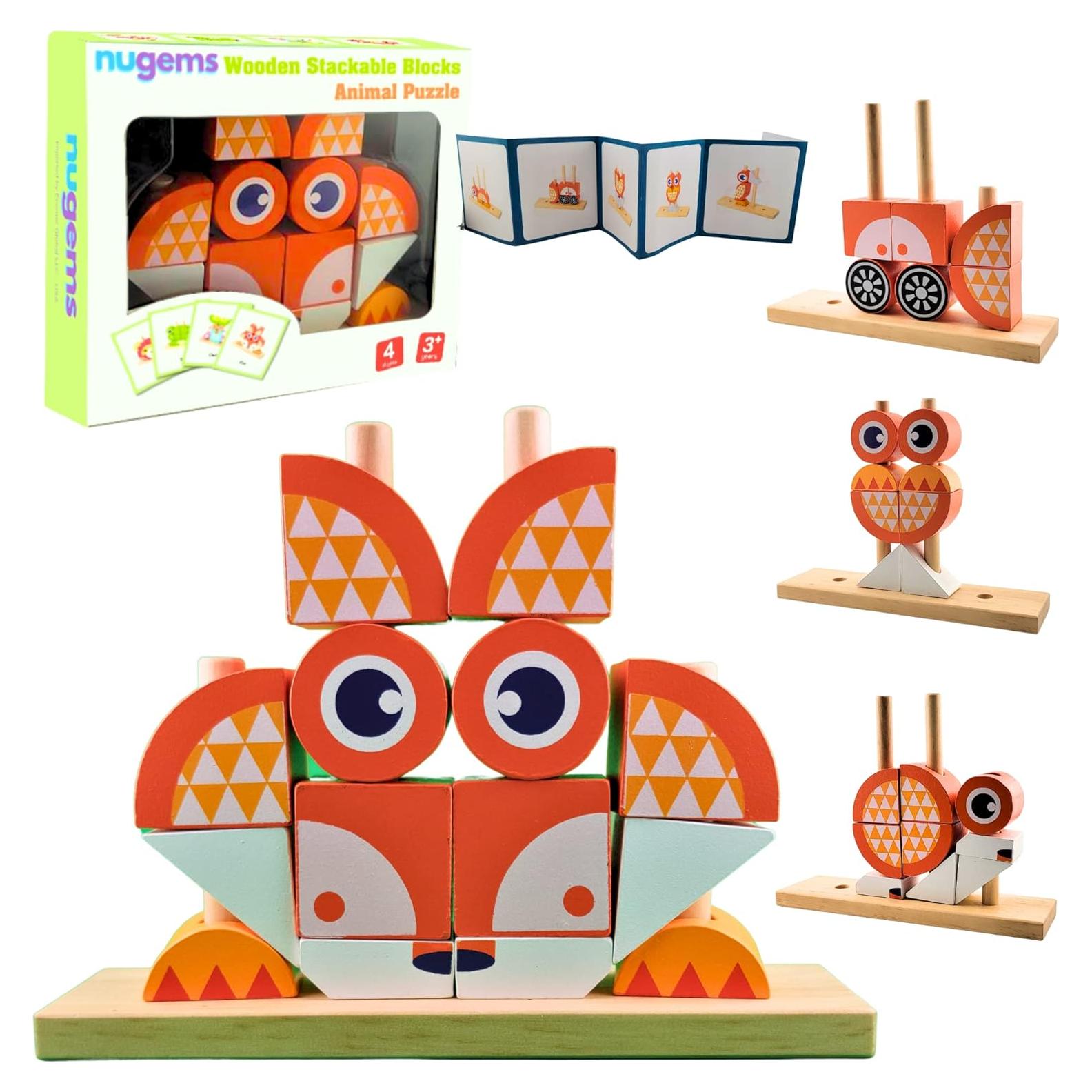 Bloques de Construcción Montessori NUGEMS Zorro Naranja 3D