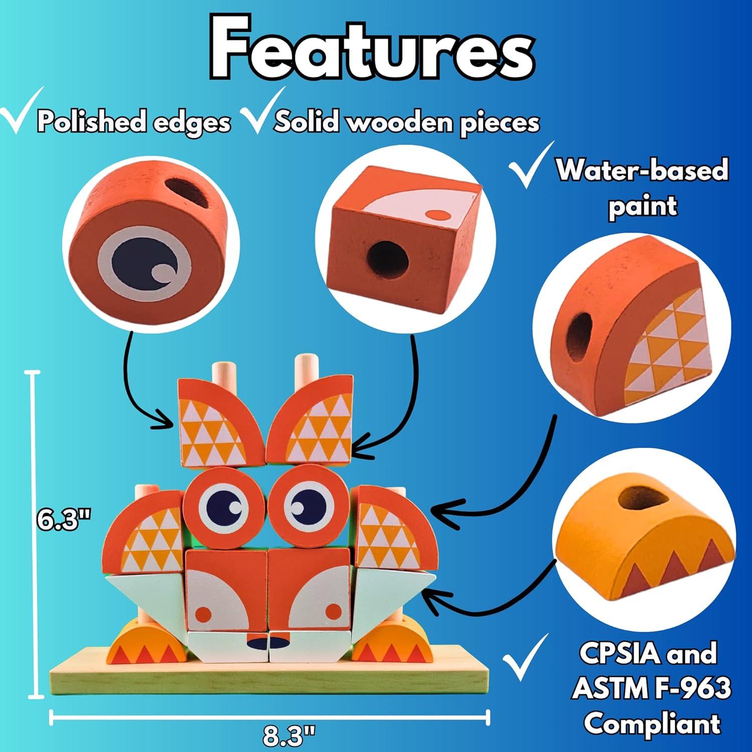 Bloques de Construcción Montessori NUGEMS Zorro Naranja 3D