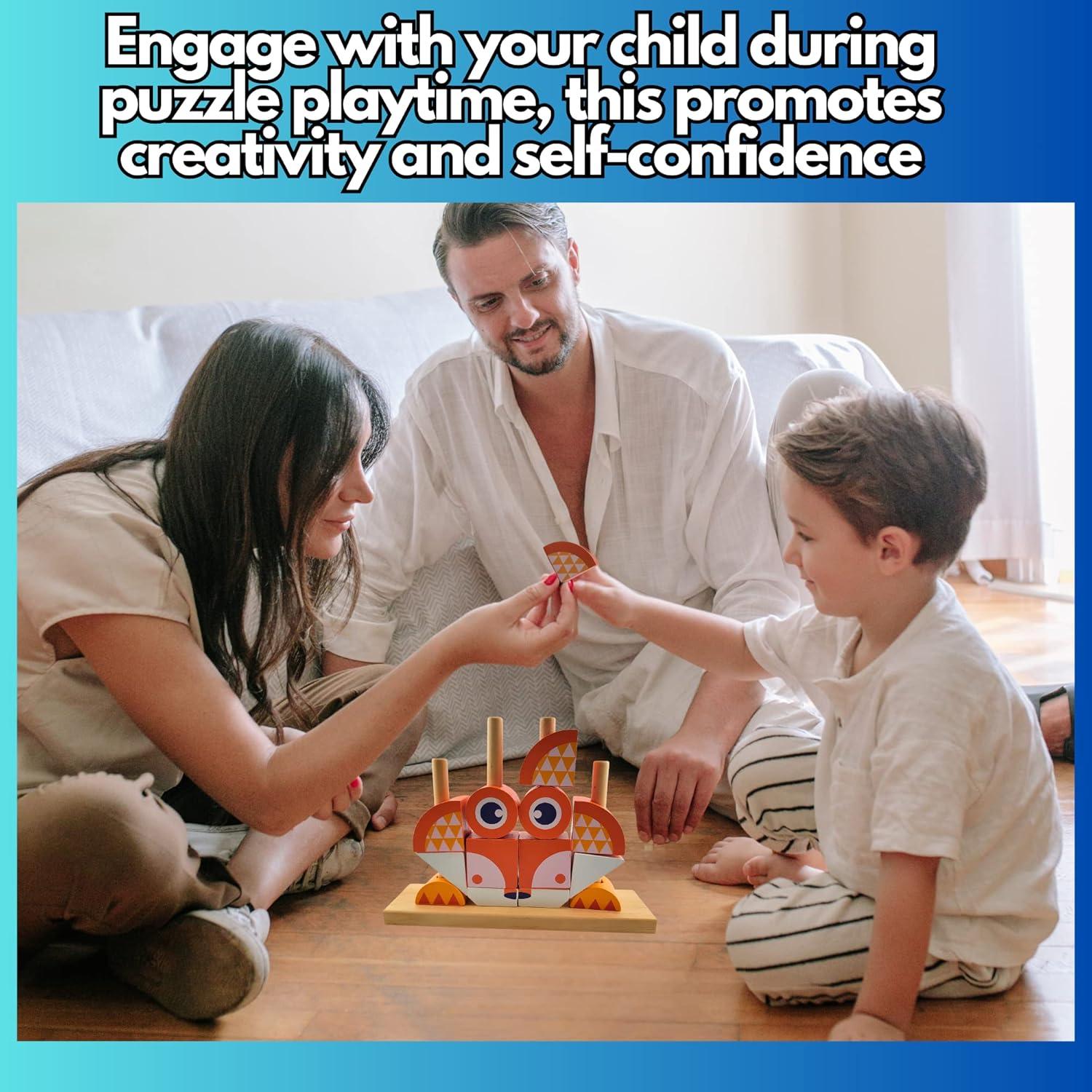 Bloques de Construcción Montessori NUGEMS Zorro Naranja 3D