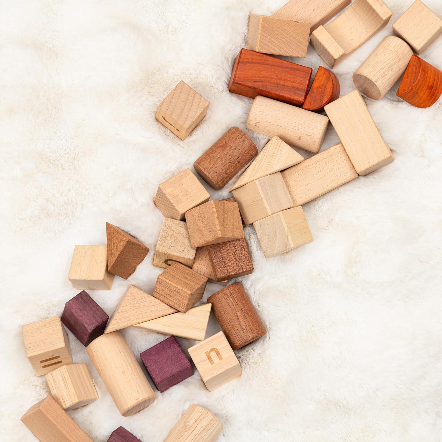 Conjunto de Bloques de Construcción Montessori de Madera - 86 Piezas