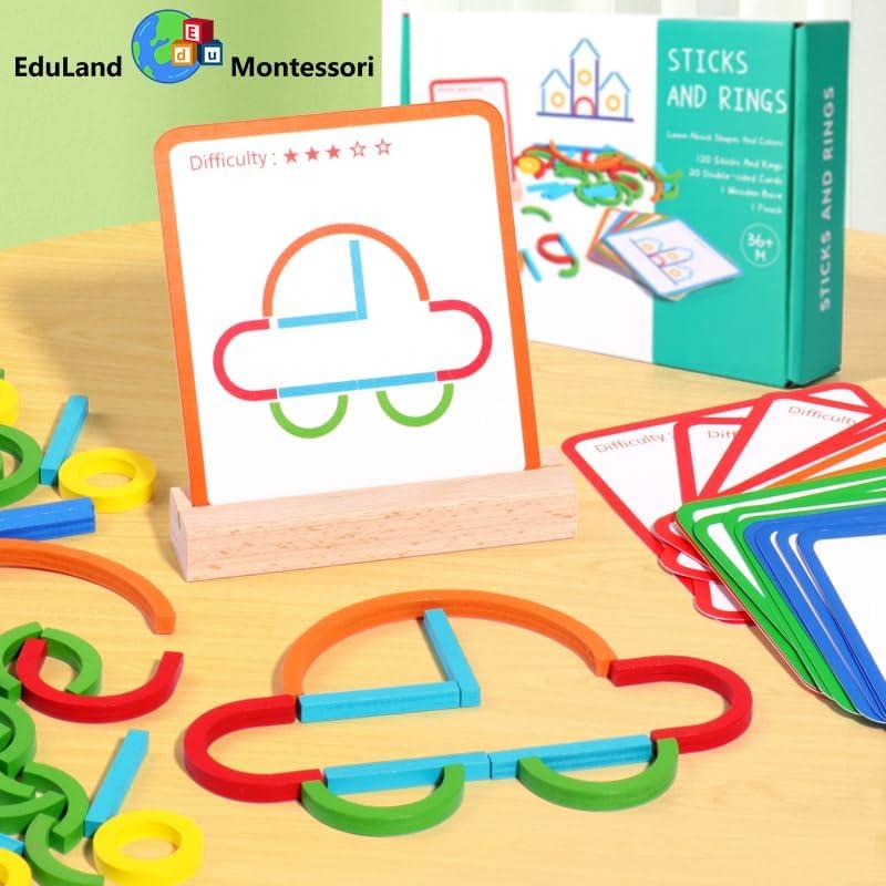Juego de Construcción Montessori EduLand con Palos y Anillos