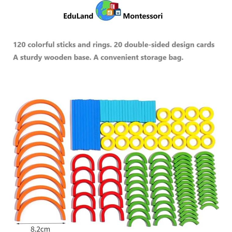 Juego de Construcción Montessori EduLand con Palos y Anillos