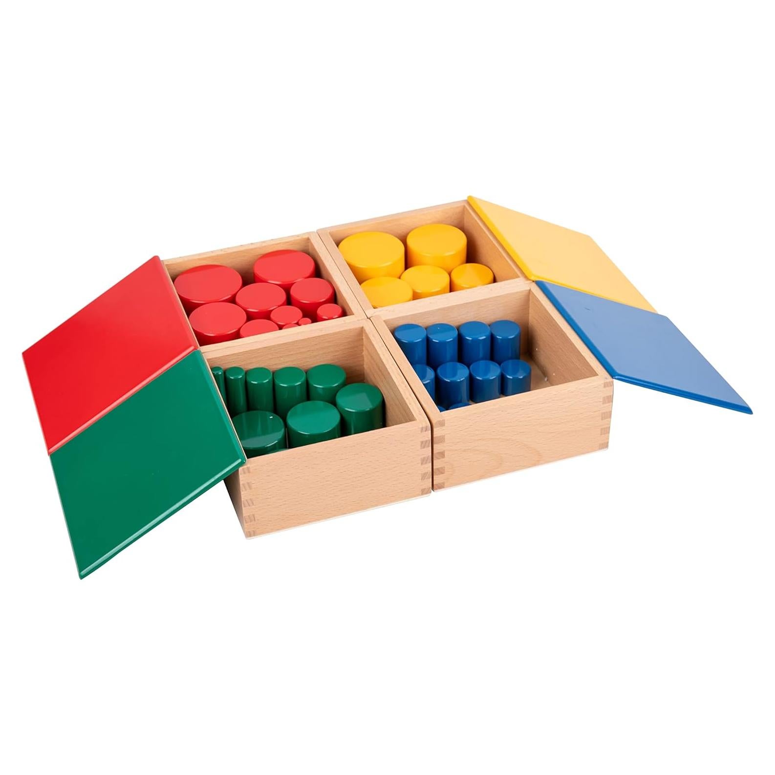 Bloques de Apilamiento Montessori de Madera - Set de 4 Colores