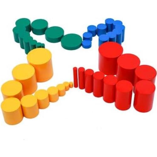 Bloques de Apilamiento Montessori de Madera - Set de 4 Colores