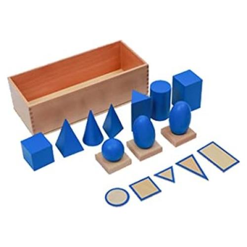 Juguetes Montessori Bloques Geométricos Azules 3D para Niños 3+