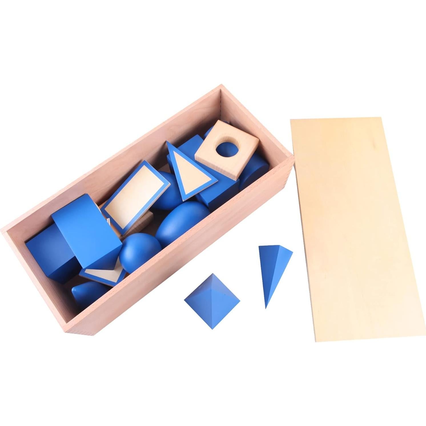 Juguetes Montessori Bloques Geométricos Azules 3D para Niños 3+