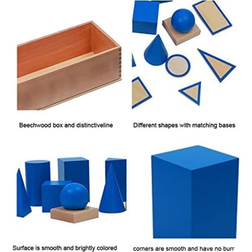 Juguetes Montessori Bloques Geométricos Azules 3D para Niños 3+