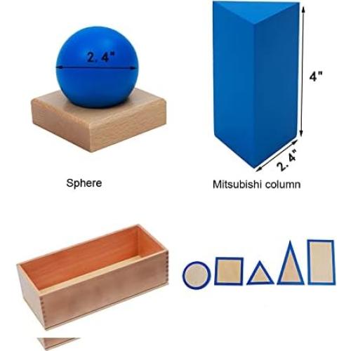 Juguetes Montessori Bloques Geométricos Azules 3D para Niños 3+