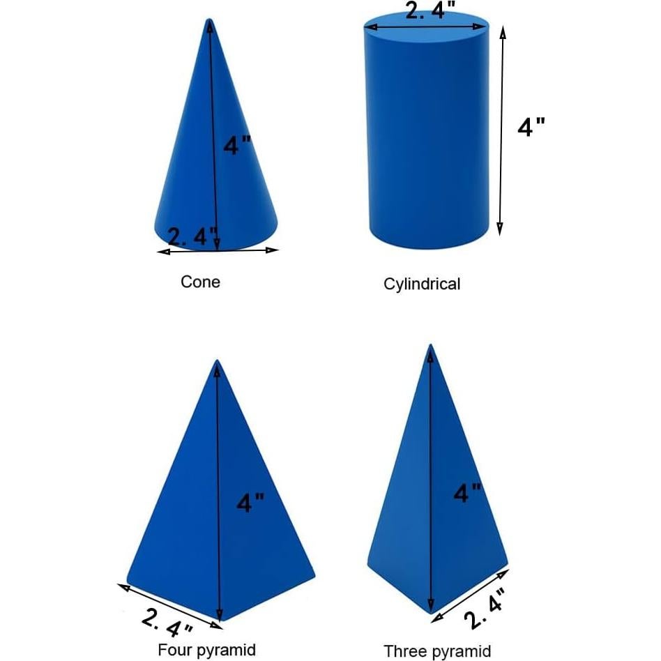 Juguetes Montessori Bloques Geométricos Azules 3D para Niños 3+