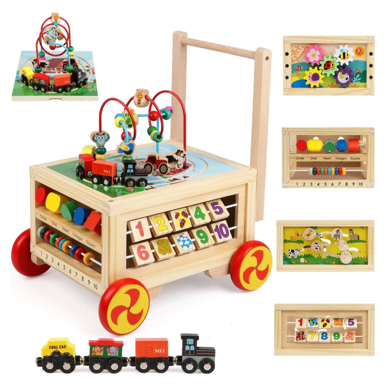 Cubo de Actividad de Madera 7 en 1 FOPNETS Juguete Educativo