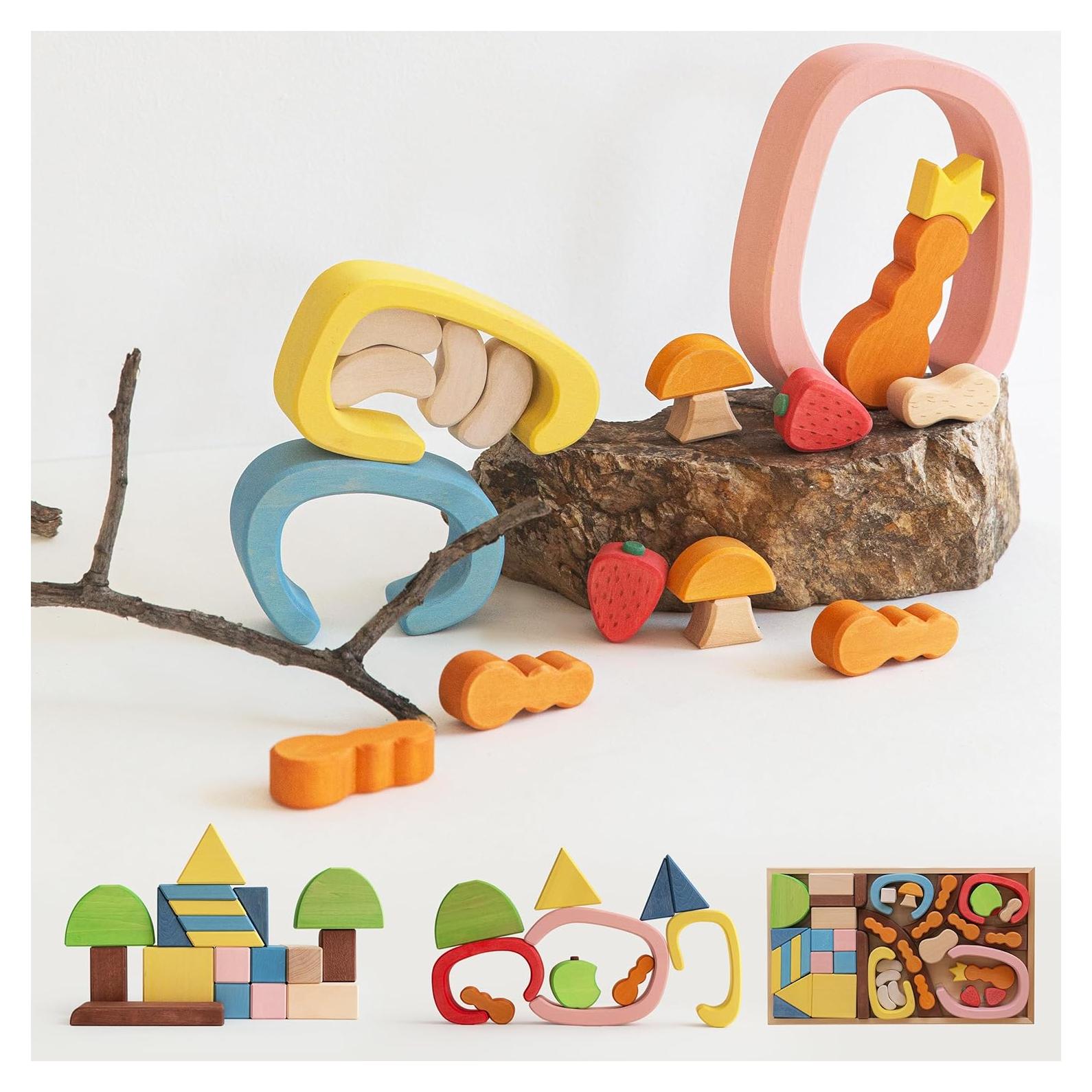 Bloques de Madera Sólida AVDAR para Niños 49x29cm