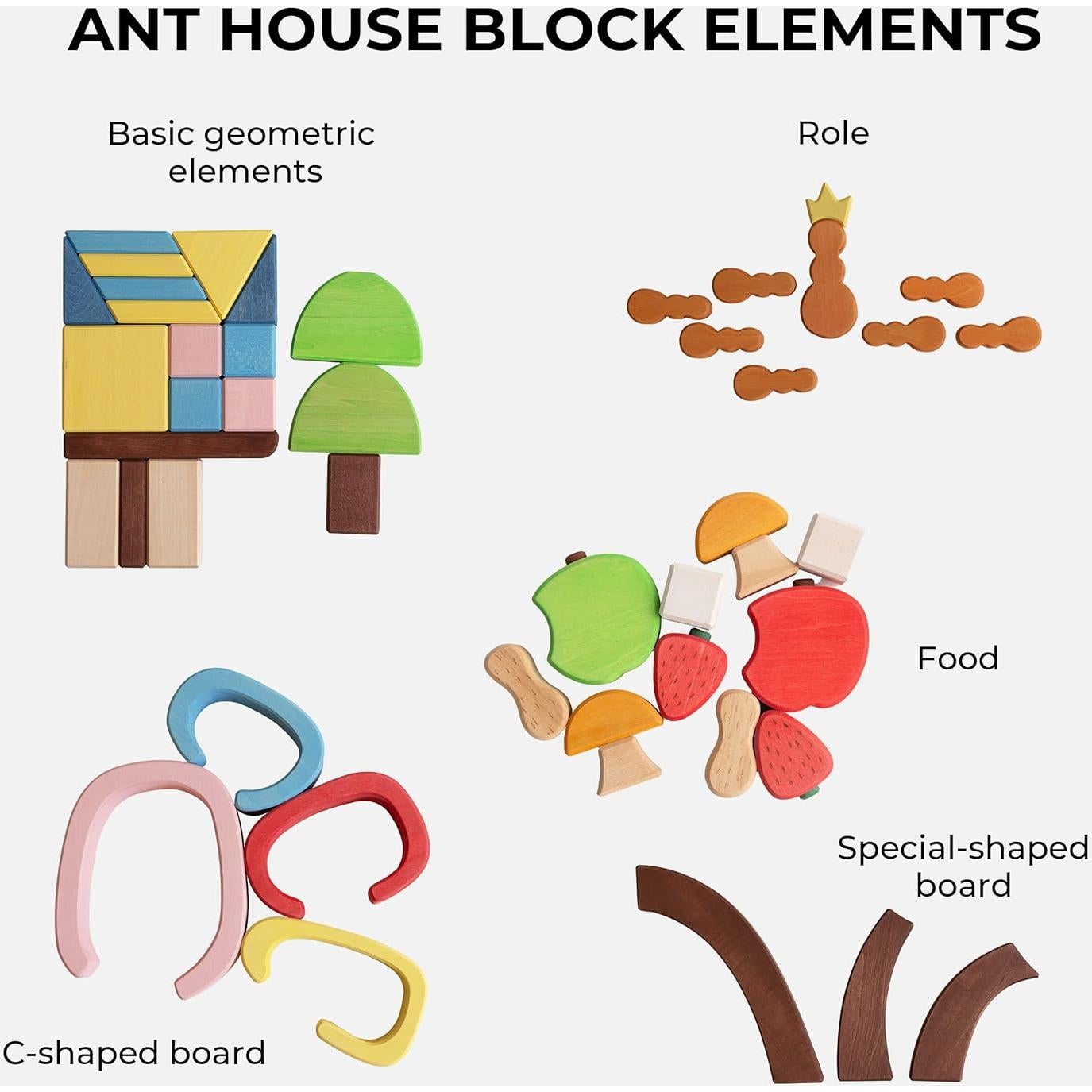 Bloques de Madera Sólida AVDAR para Niños 49x29cm