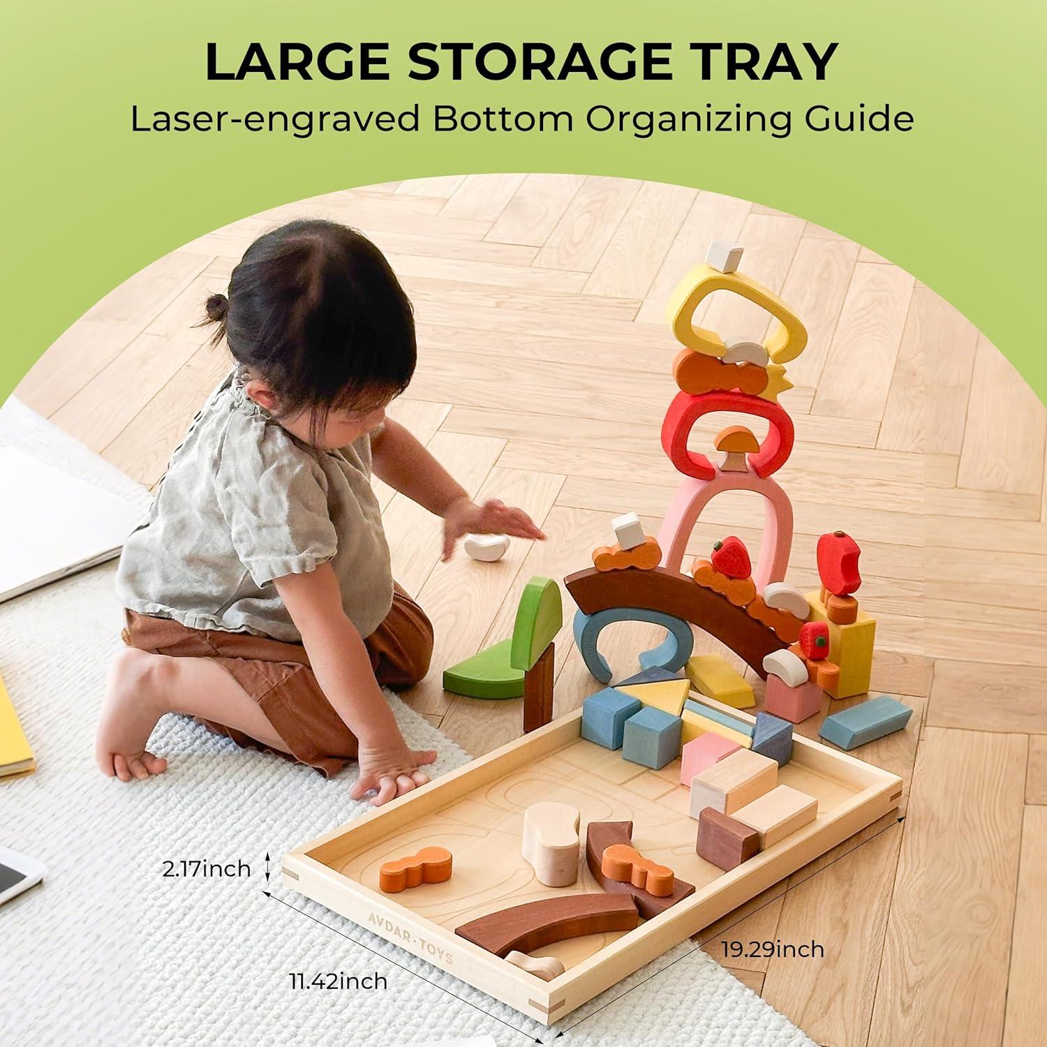 Bloques de Madera Sólida AVDAR para Niños 49x29cm