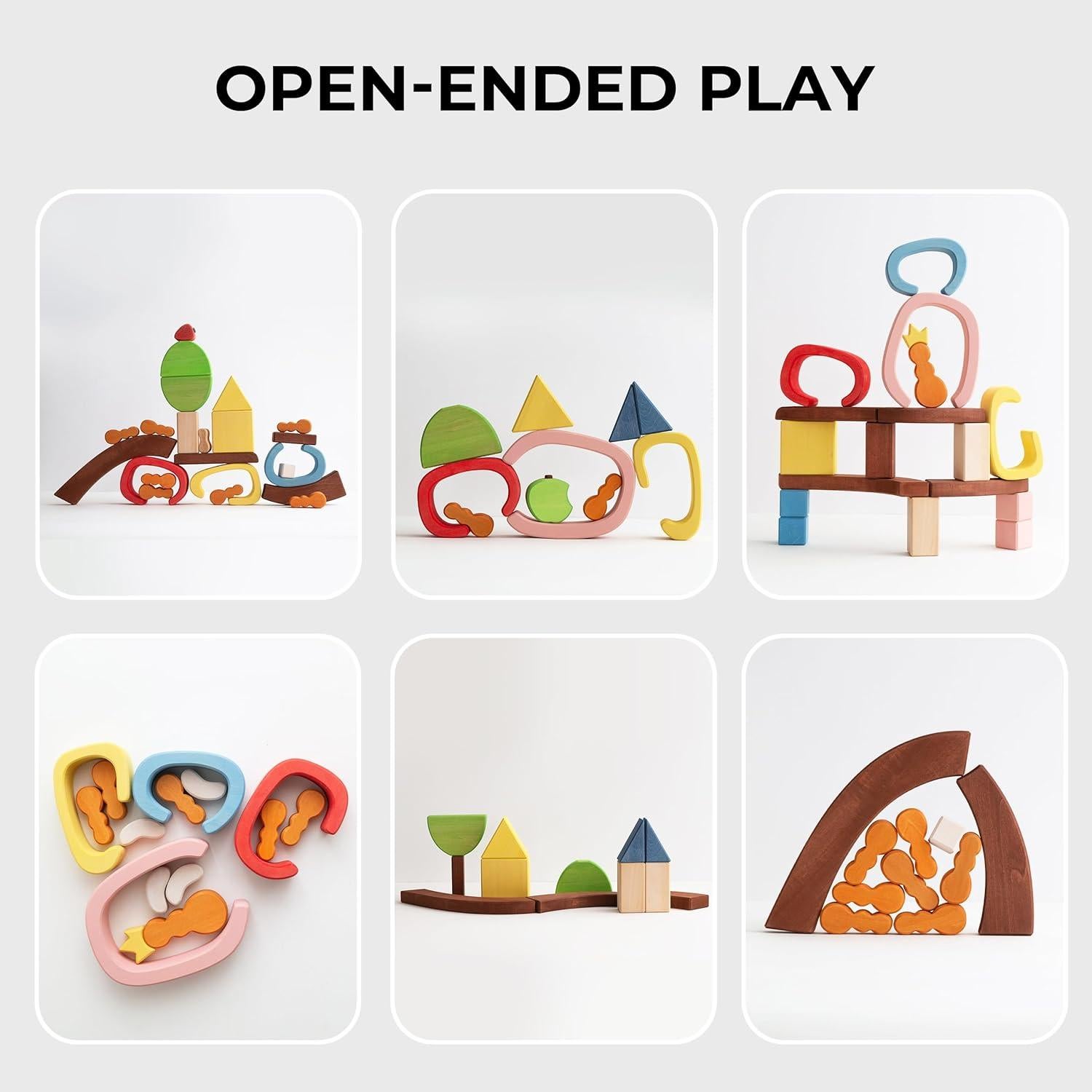 Bloques de Madera Sólida AVDAR para Niños 49x29cm