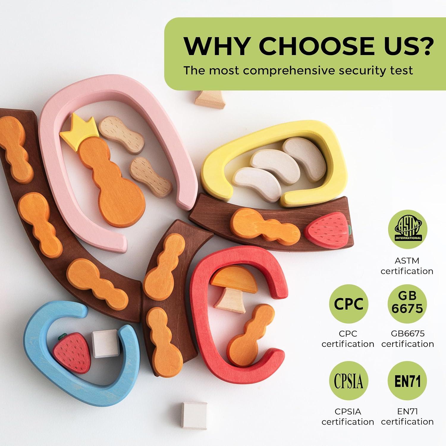 Bloques de Madera Sólida AVDAR para Niños 49x29cm