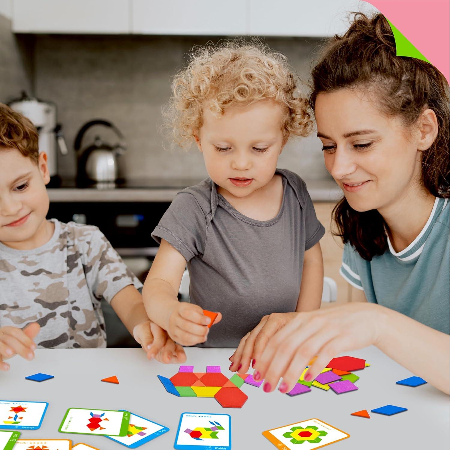 Juego de Bloques de Madera 155 Piezas SpriteGru para Niños 4-8 Años