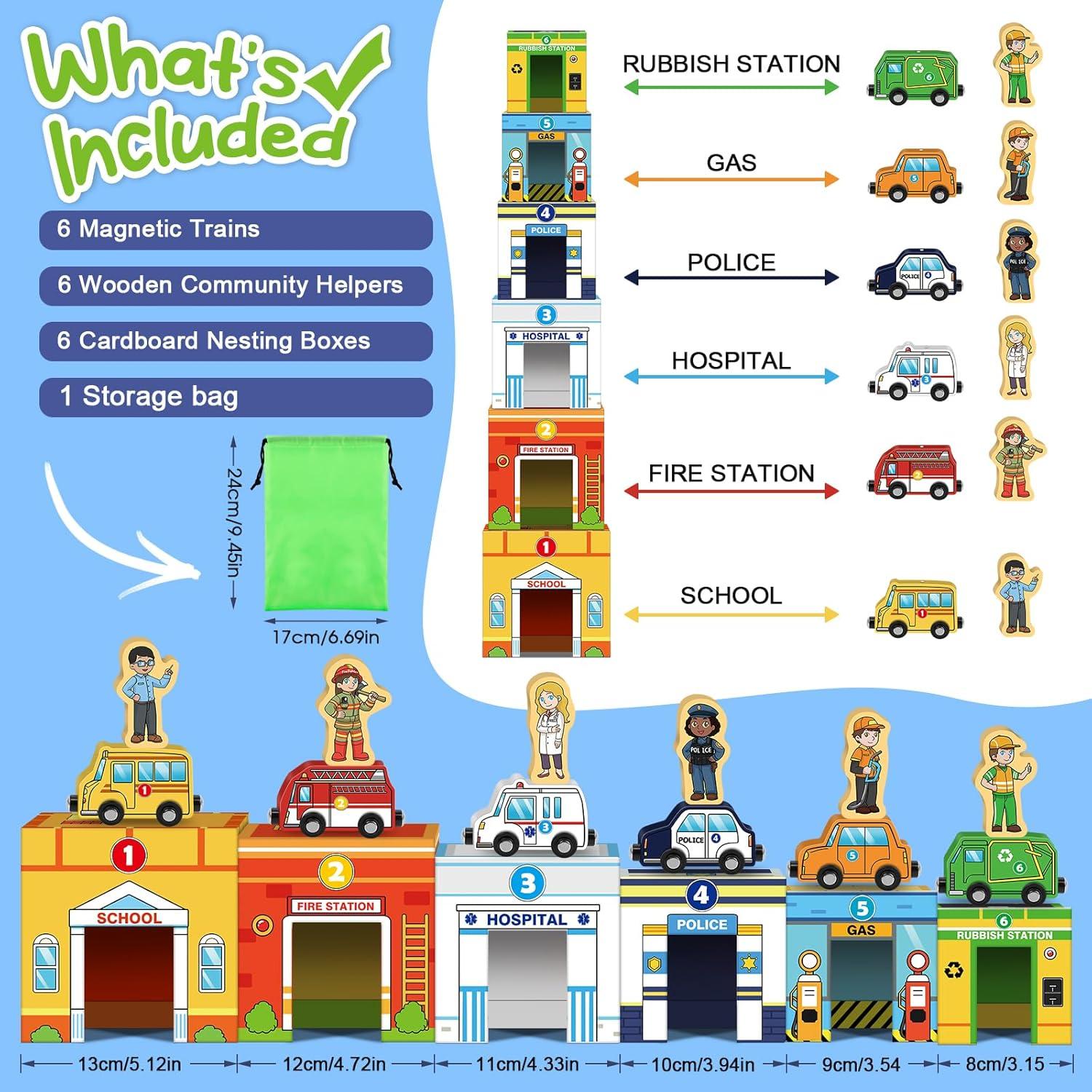 Juego de Apilamiento de Vehículos Magnéticos Aizweb 1-3 Años