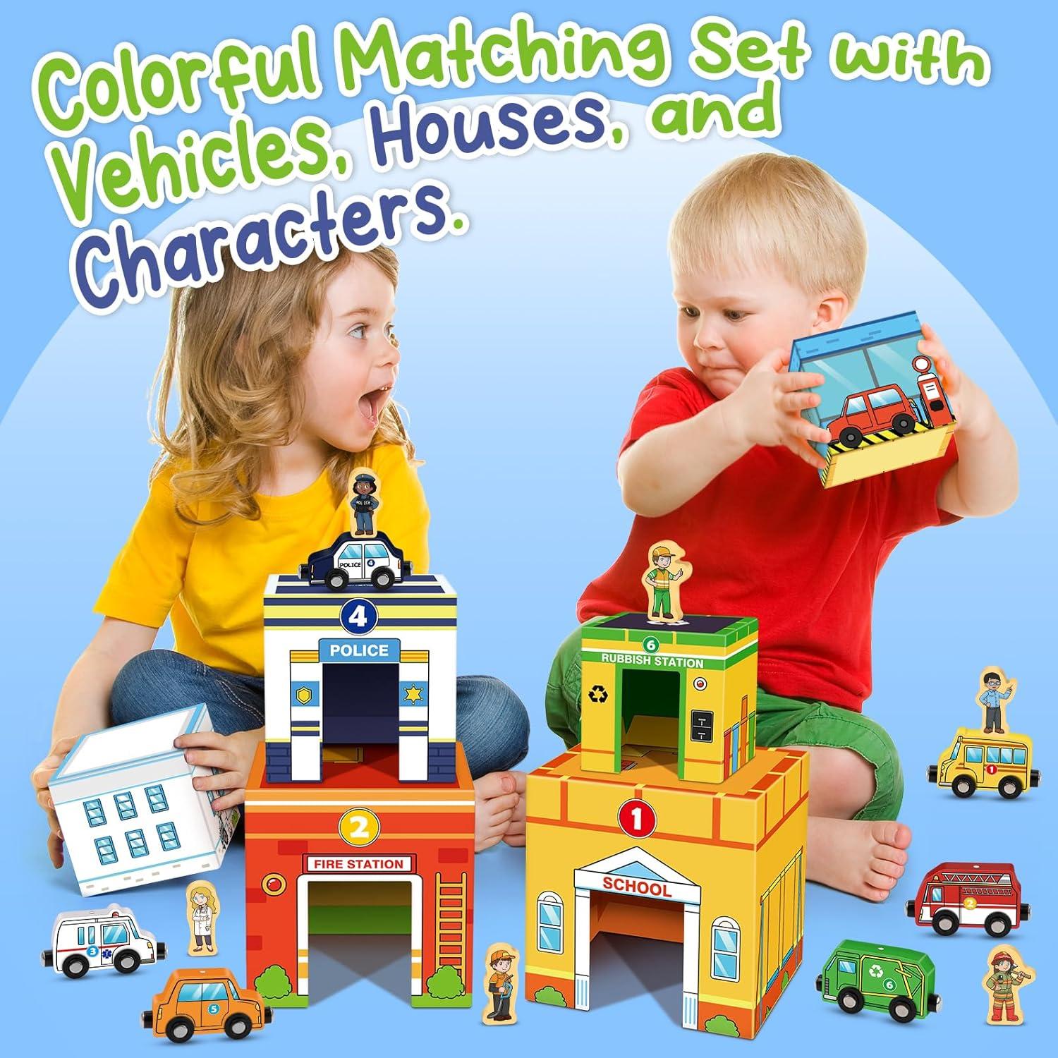 Juego de Apilamiento de Vehículos Magnéticos Aizweb 1-3 Años