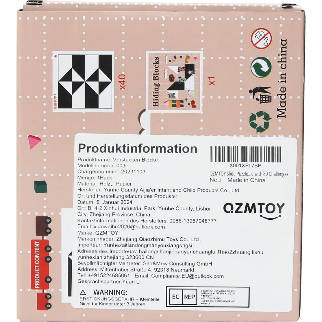 Juego de Mesa de Puzzles de Madera QZMTOY - 80 Desafíos