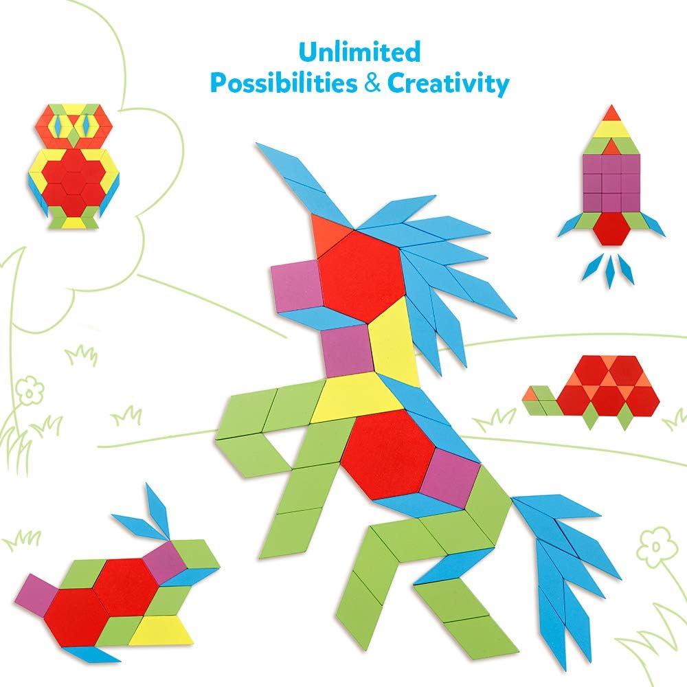 Conjunto de Bloques de Patrón de Madera Coogam 130PCS