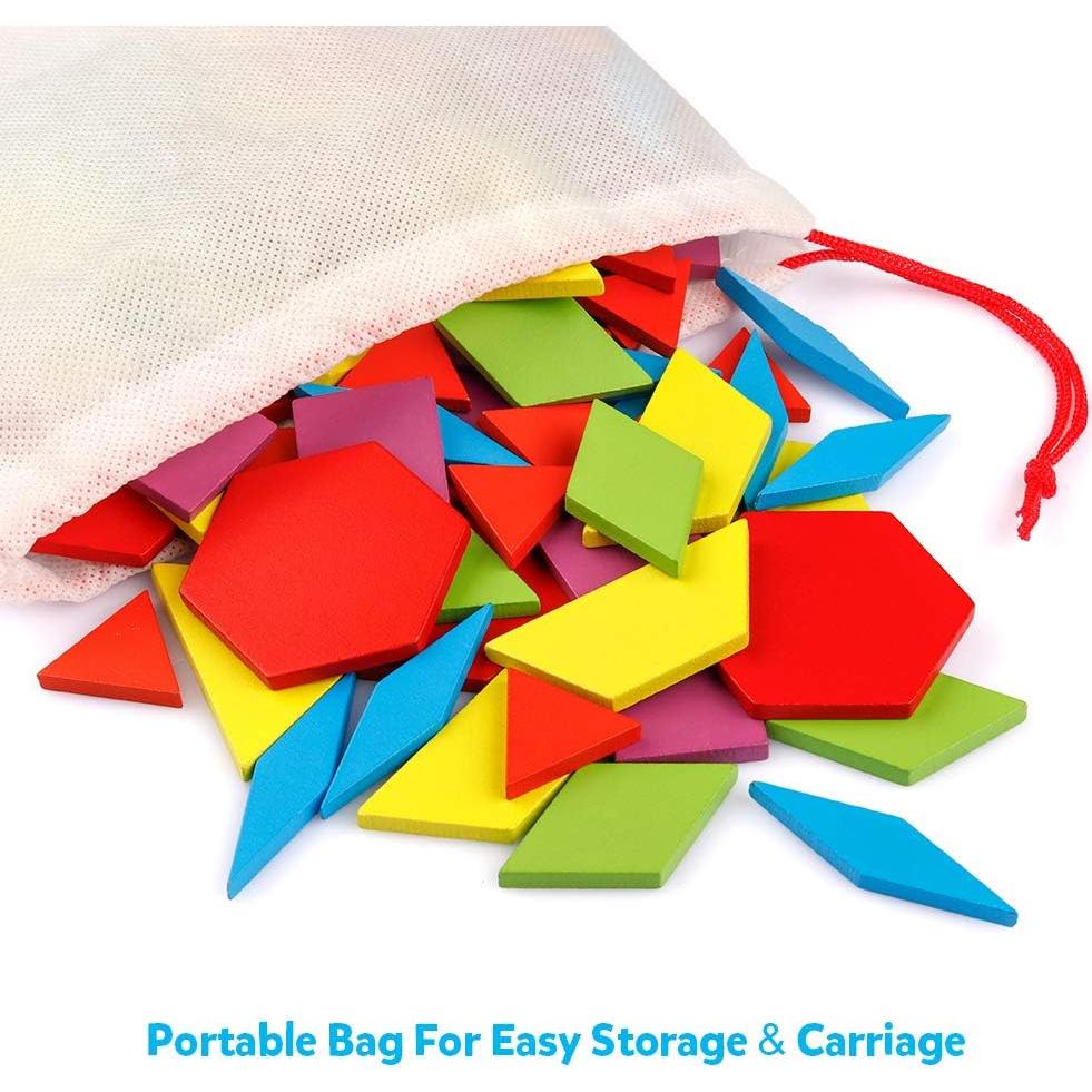 Conjunto de Bloques de Patrón de Madera Coogam 130PCS