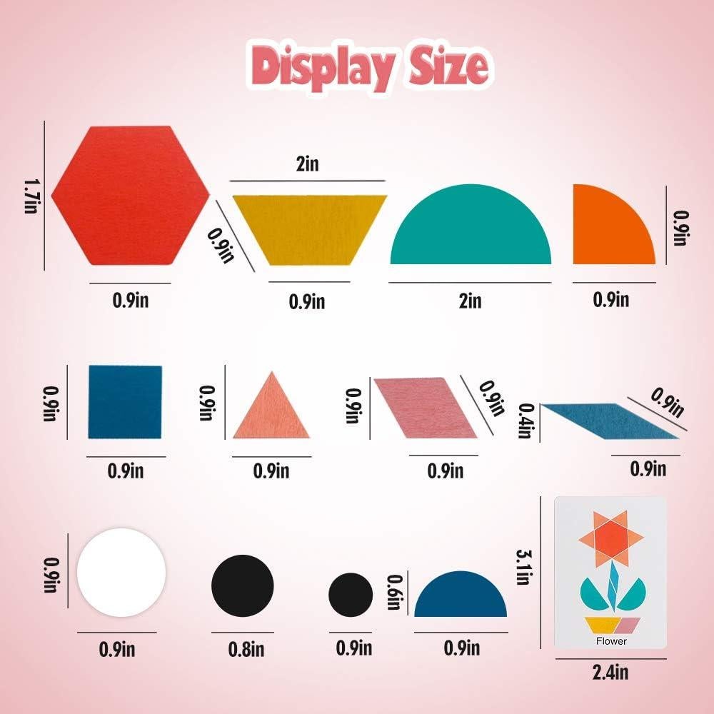 Juego de Bloques de Tangram de Madera USATDD 180 Piezas