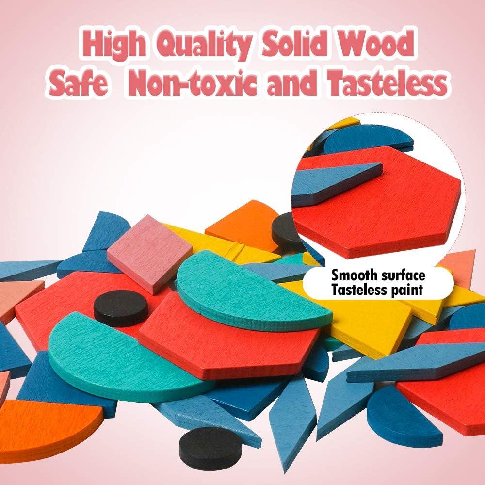 Juego de Bloques de Tangram de Madera USATDD 180 Piezas