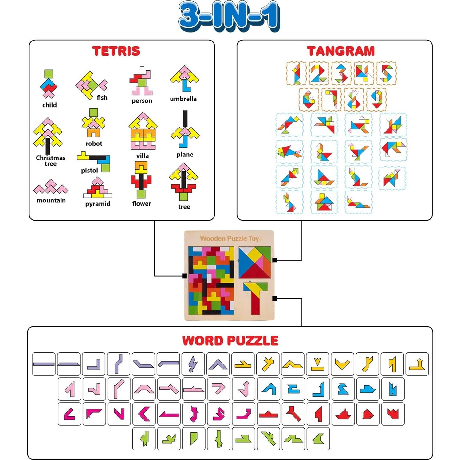 Rompecabezas de Bloques de Madera ArtCreativity 30.99 cm para Niños