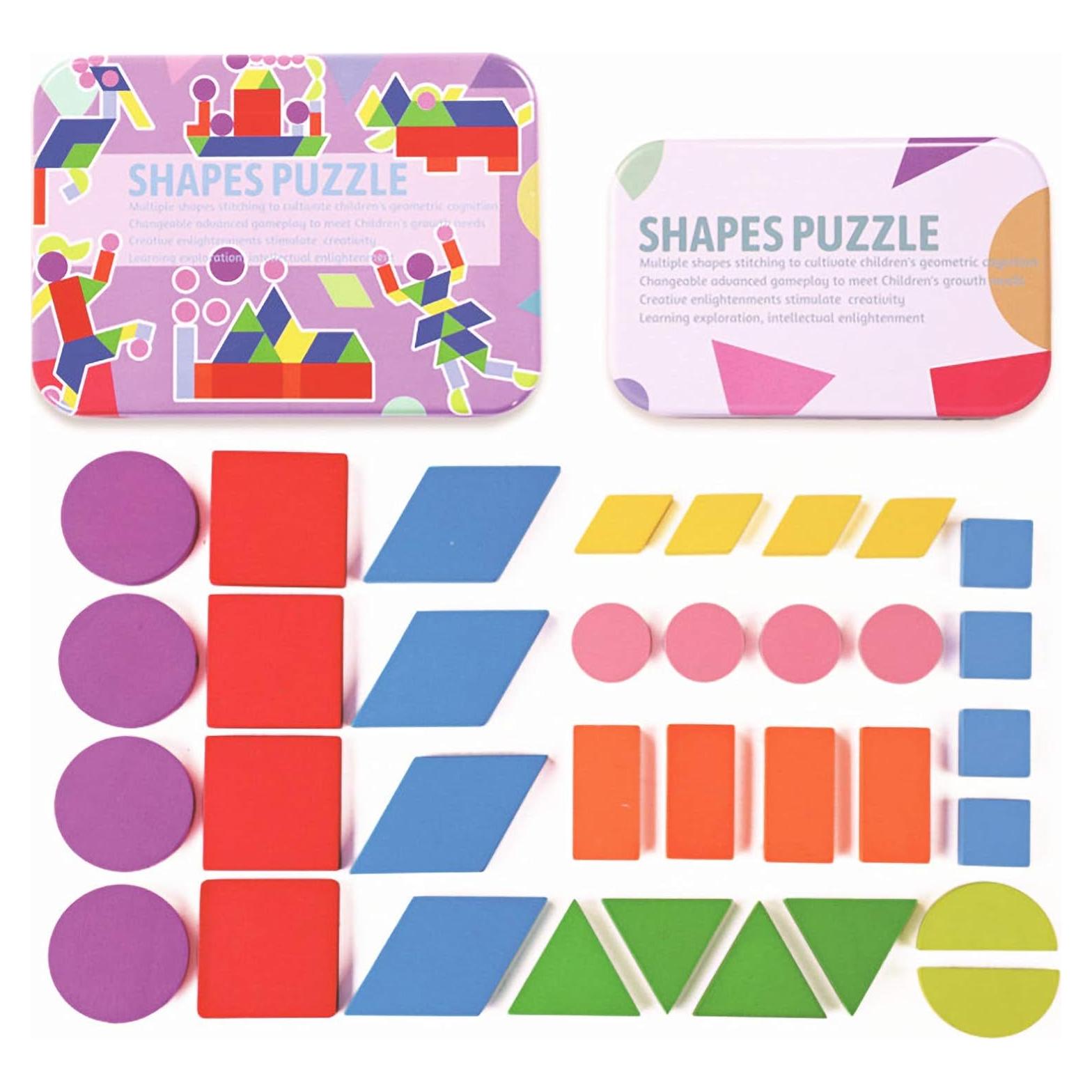 Bloques de Madera Ahyuan para Puzzles Educativos 34 Piezas