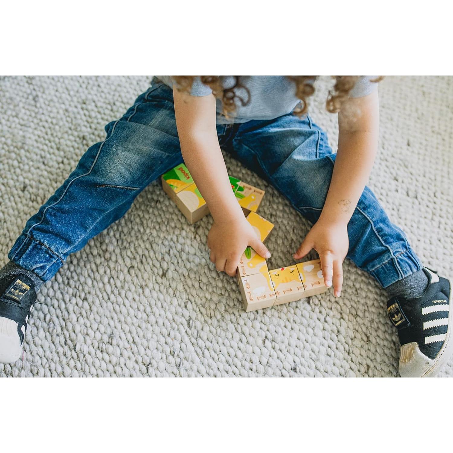 Rompecabezas de Cubo de Madera Kipod 2 en 1 para Niños 2-6 Años