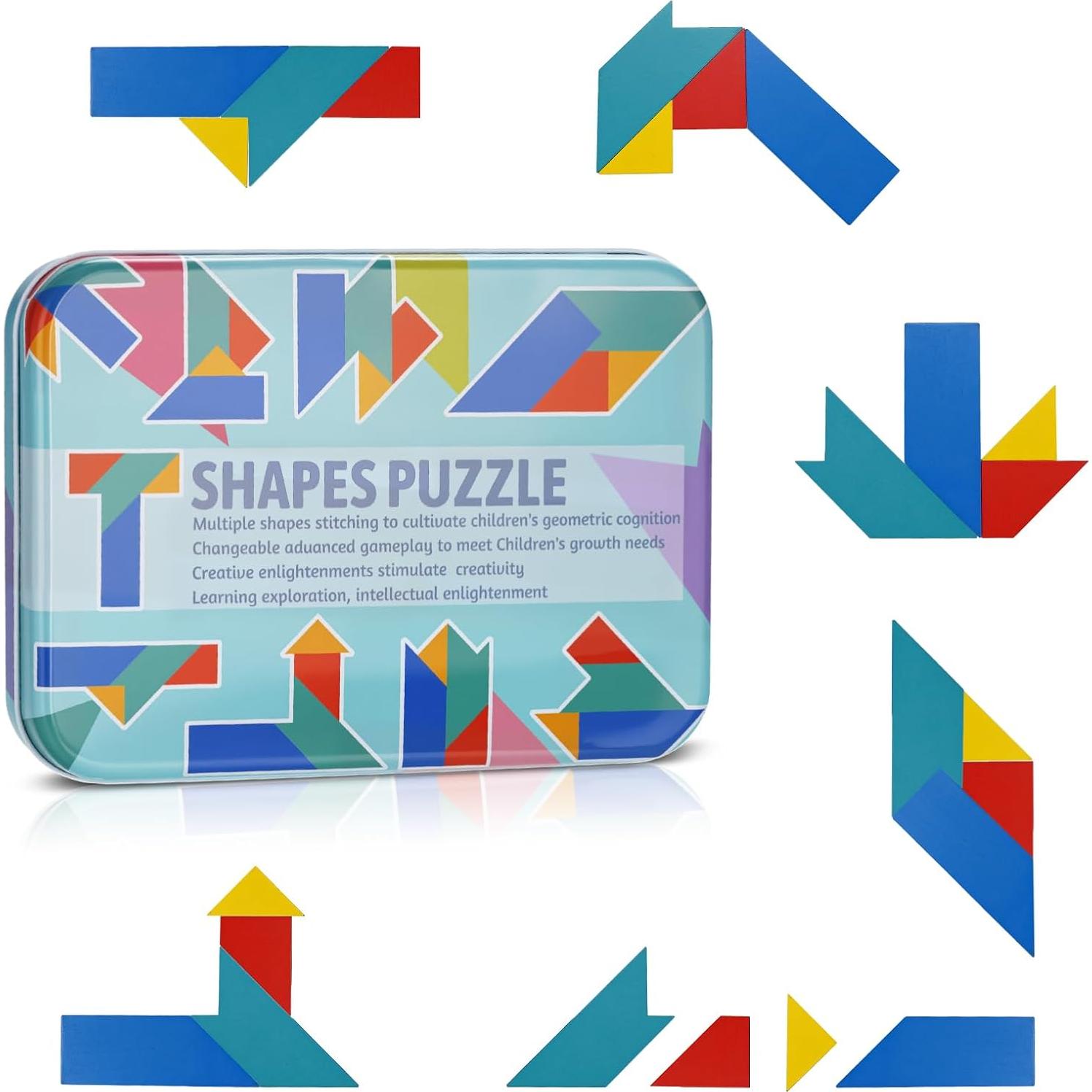 Rompecabezas Tangram de Madera MDEEKPY - Juego Educativo IQ