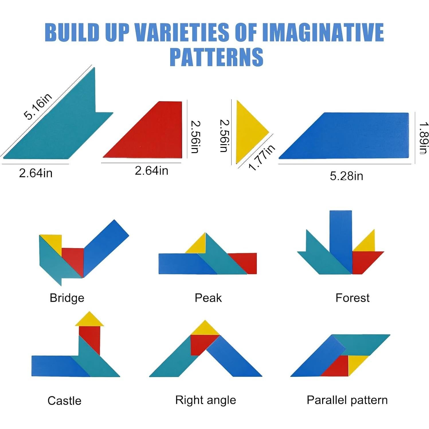 Rompecabezas Tangram de Madera MDEEKPY - Juego Educativo IQ
