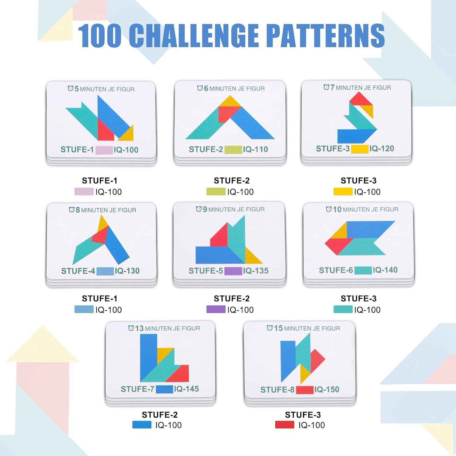 Rompecabezas Tangram de Madera MDEEKPY - Juego Educativo IQ