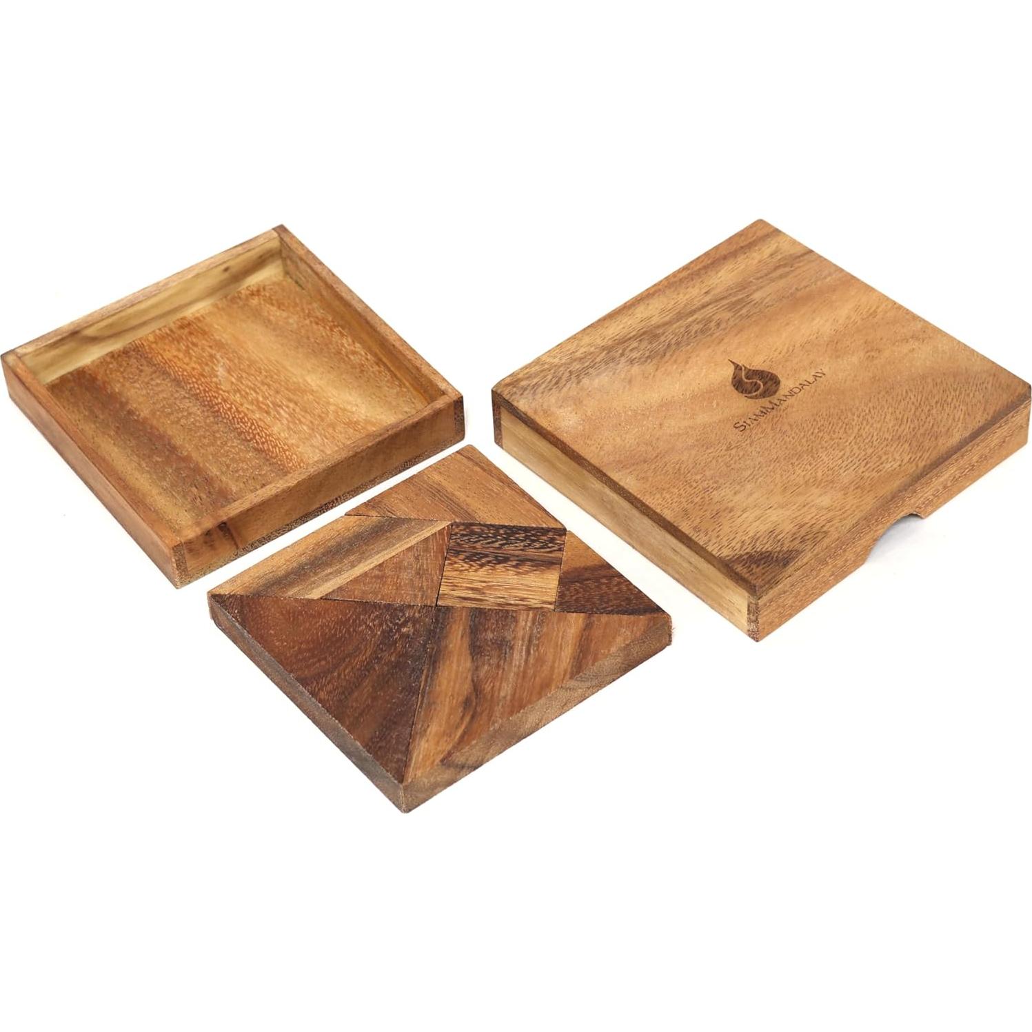 Tangram de Madera SiamMandalay 3D Hecho a Mano - Juego STEM