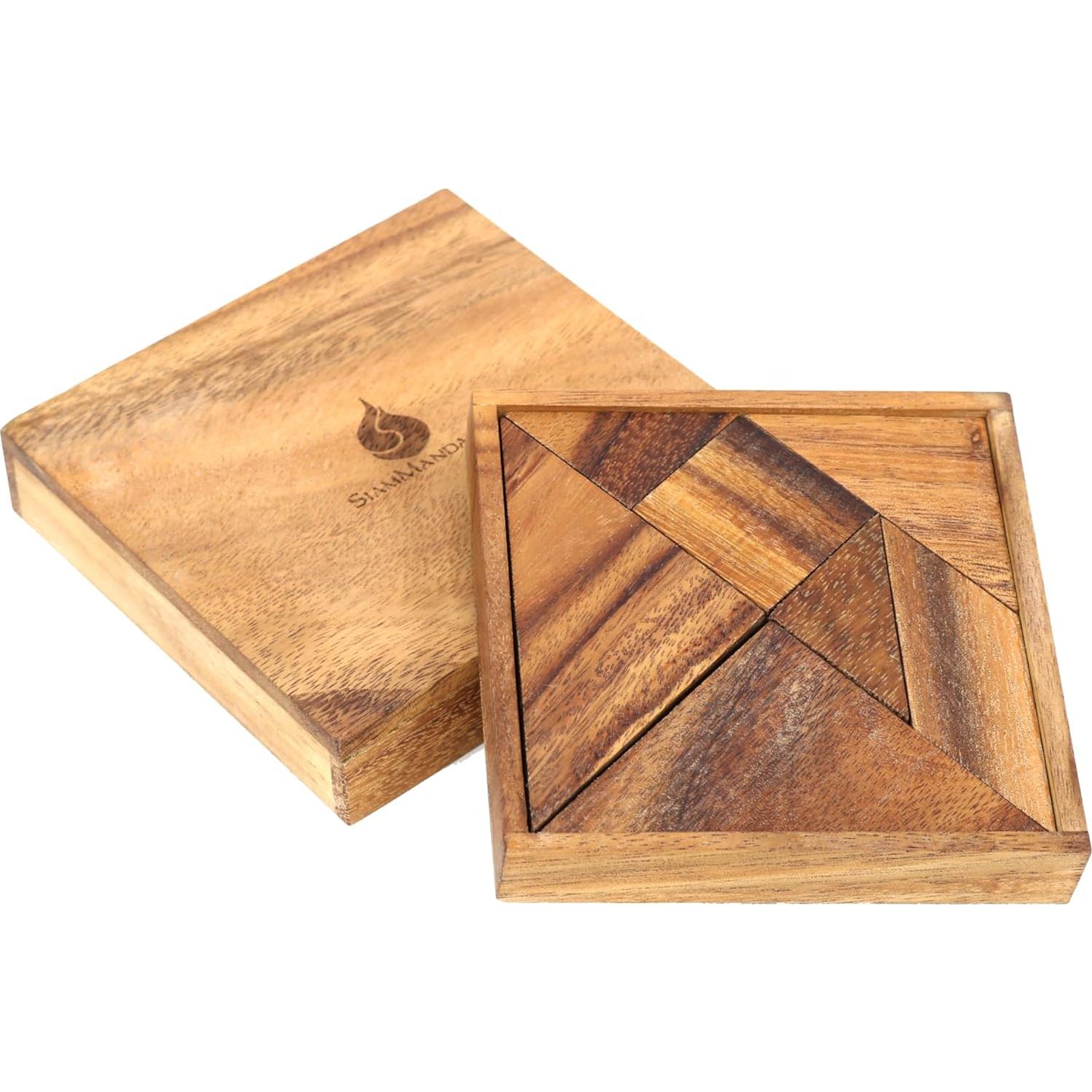 Tangram de Madera SiamMandalay 3D Hecho a Mano - Juego STEM