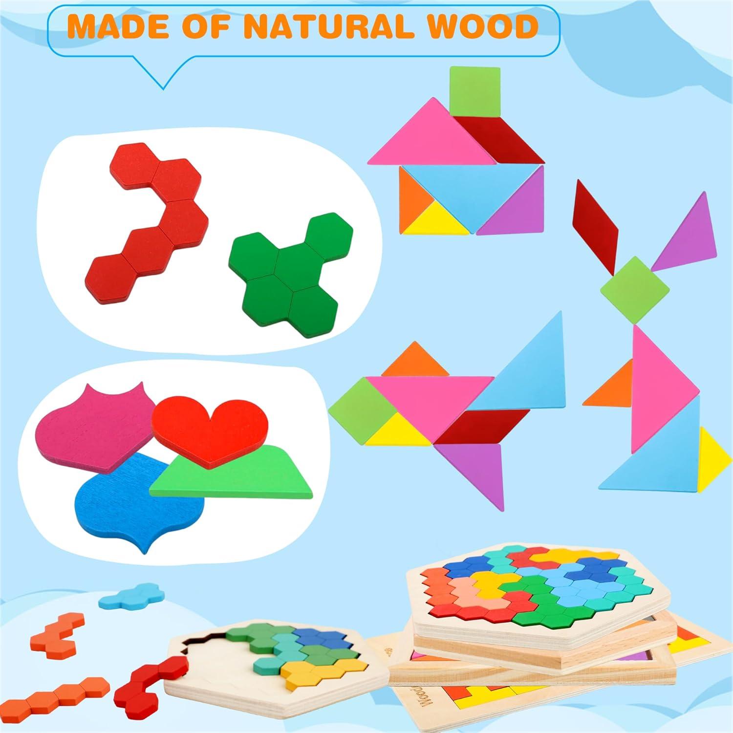 Juego de rompecabezas de tangram de madera Swakuta 7 piezas