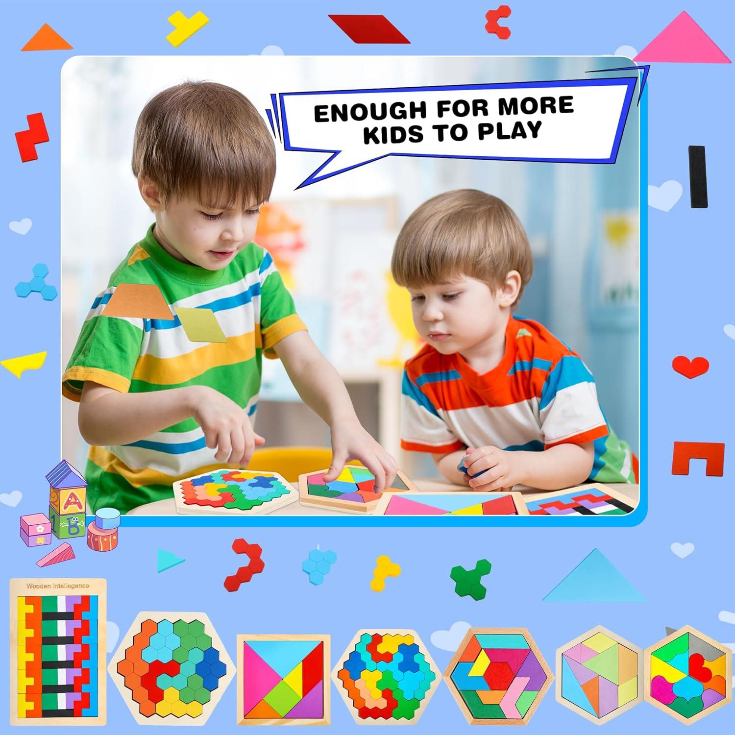 Juego de rompecabezas de tangram de madera Swakuta 7 piezas