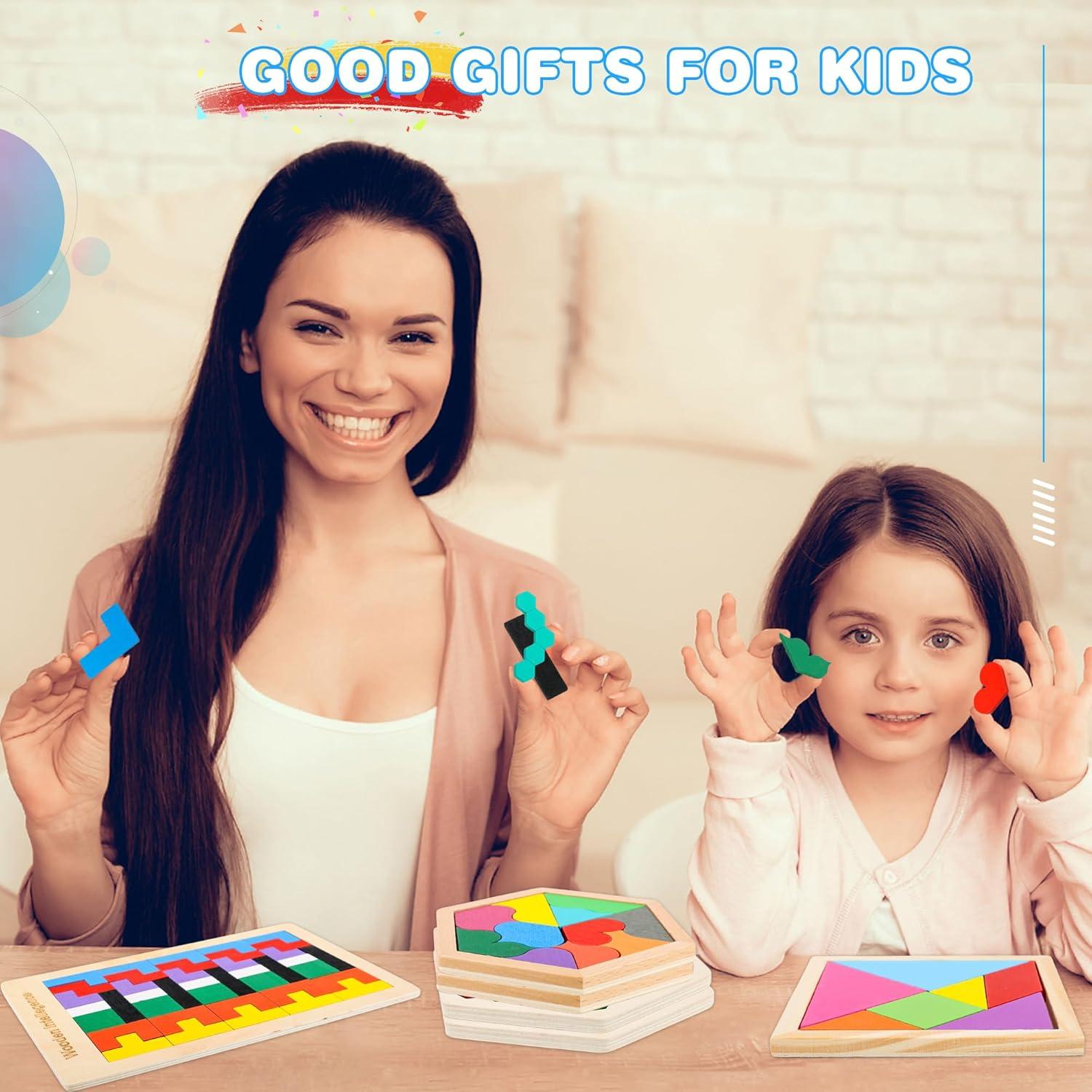 Juego de rompecabezas de tangram de madera Swakuta 7 piezas