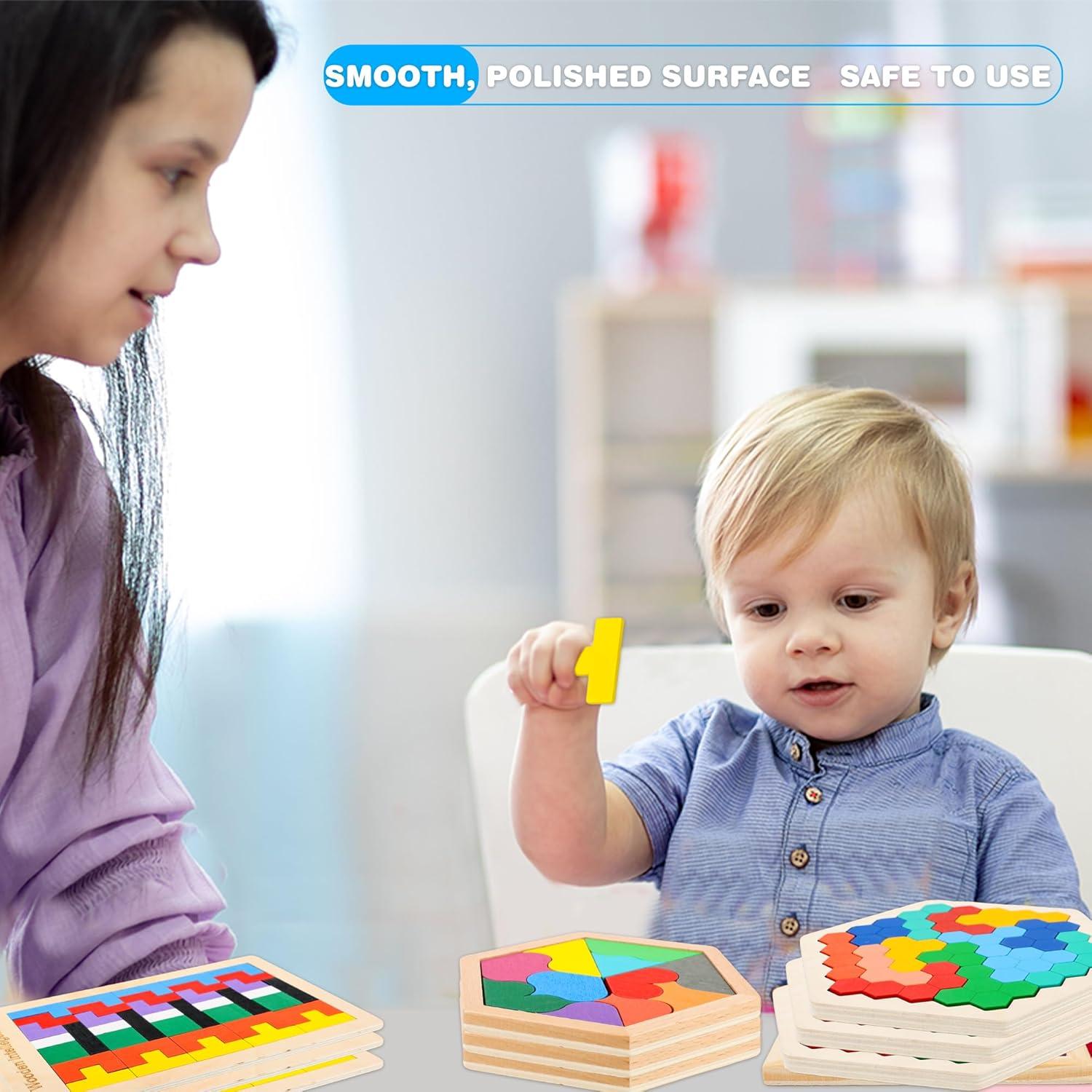 Juego de rompecabezas de tangram de madera Swakuta 7 piezas