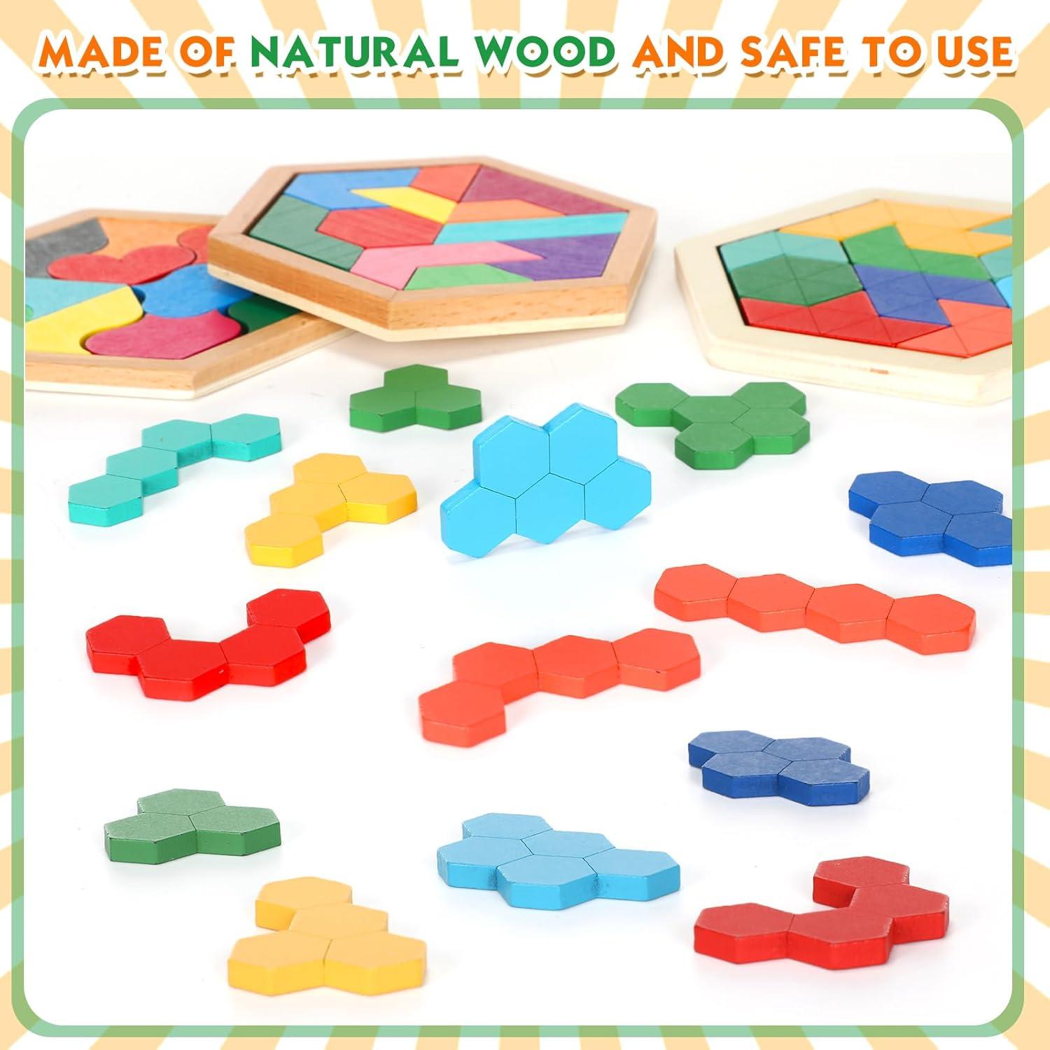 Rompecabezas Hexagonal de Madera Jerify - 6 Piezas Educativas