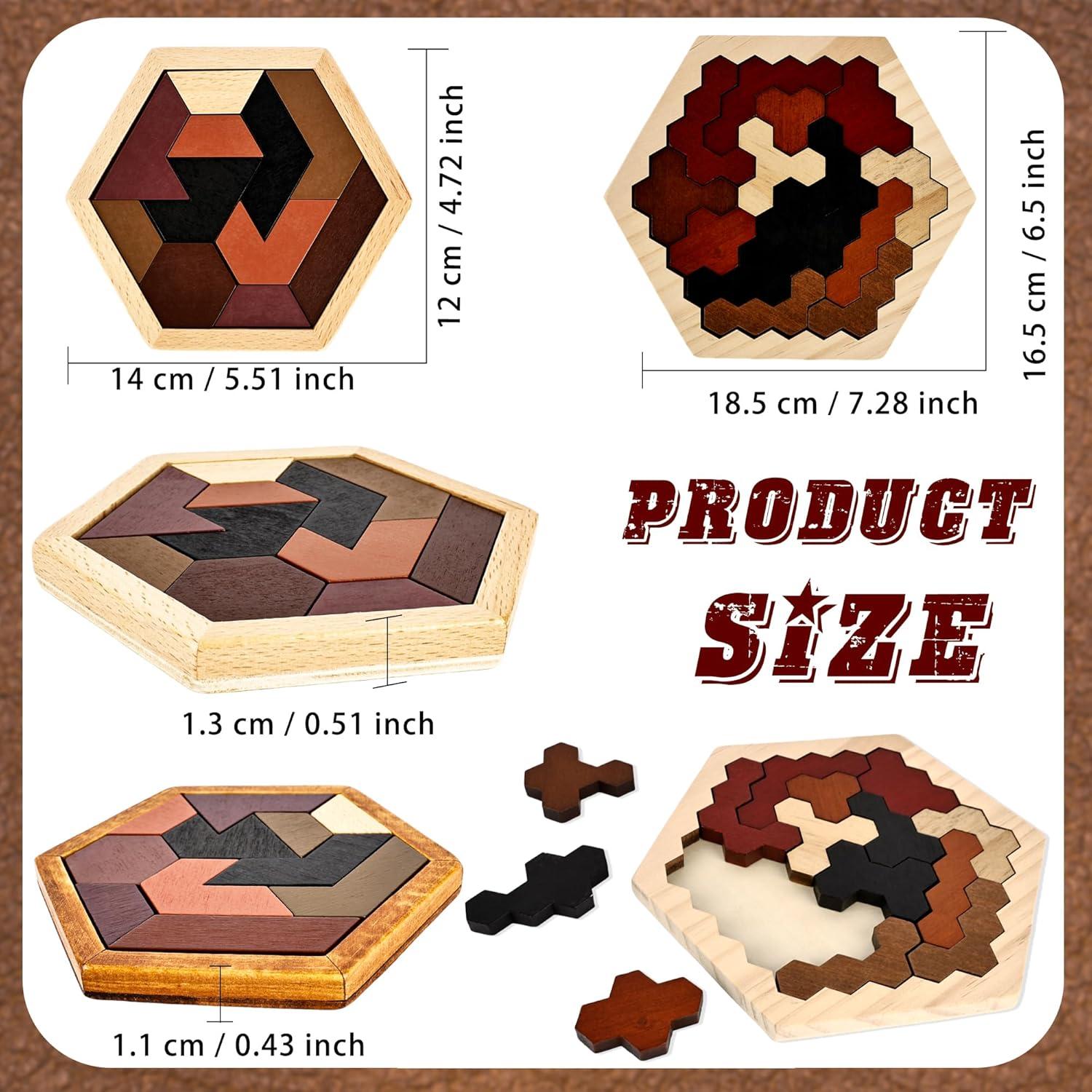 Rompecabezas Tangram Hexagonal de Madera Swakuta - 6 Piezas