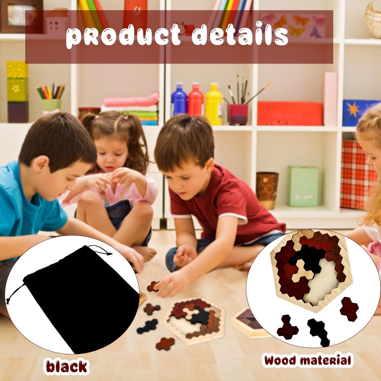 Rompecabezas Tangram Hexagonal de Madera Swakuta - 6 Piezas