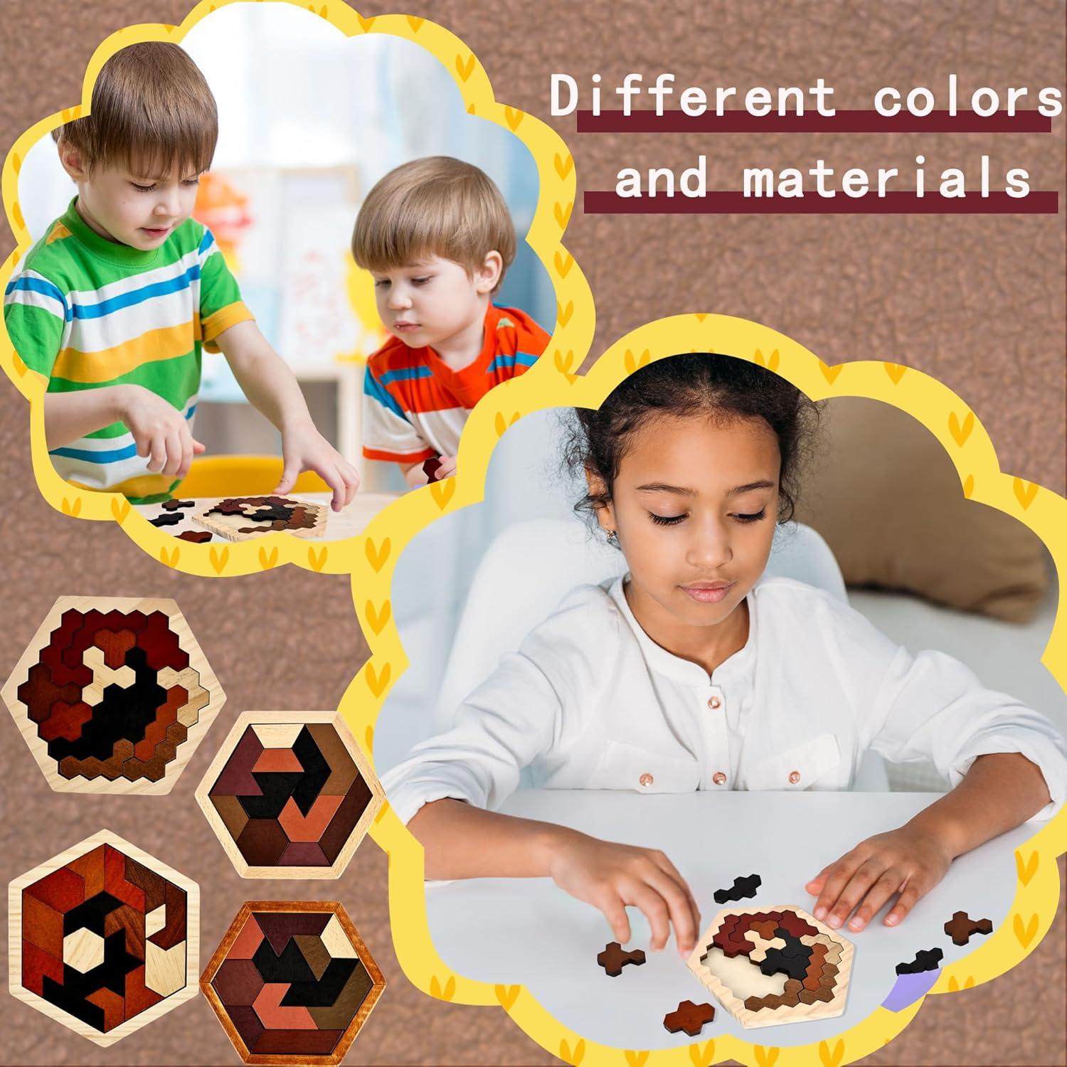 Rompecabezas Tangram Hexagonal de Madera Swakuta - 6 Piezas