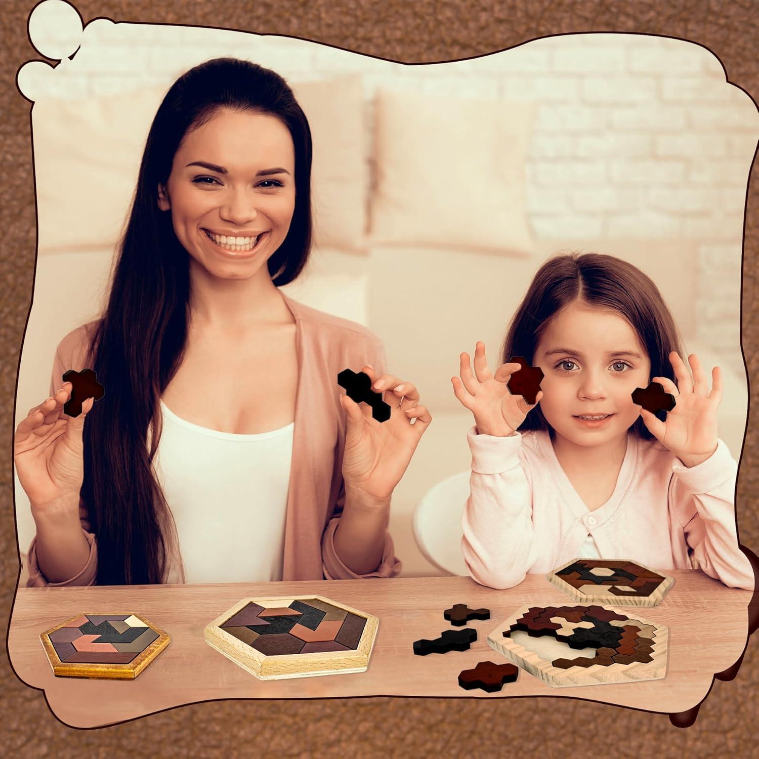 Rompecabezas Tangram Hexagonal de Madera Swakuta - 6 Piezas