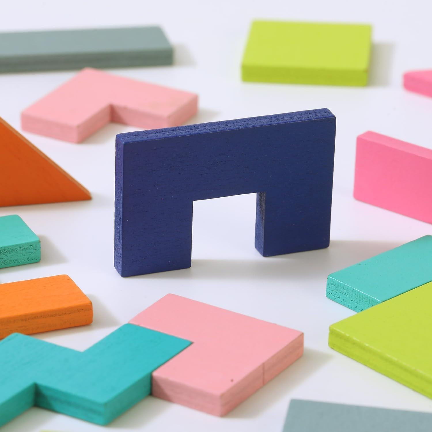 Puzzle de Bloques de Madera KODMIS Multicolor 3 en 1 para Niños