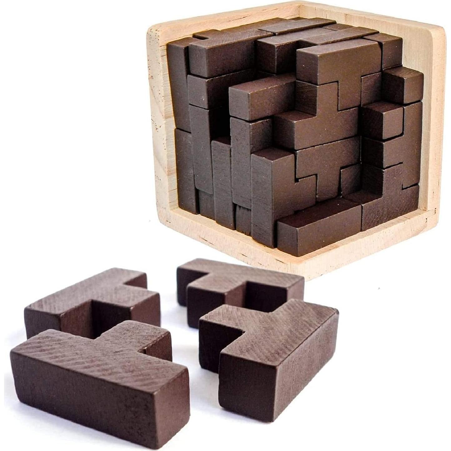 Rompecabezas 3D de Madera YUNGTENG Cubo Lógico 54 Piezas