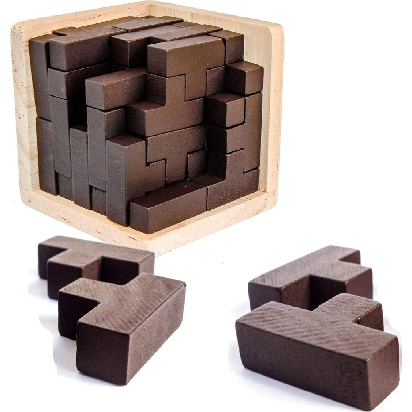Rompecabezas 3D de Madera YUNGTENG Cubo Lógico 54 Piezas